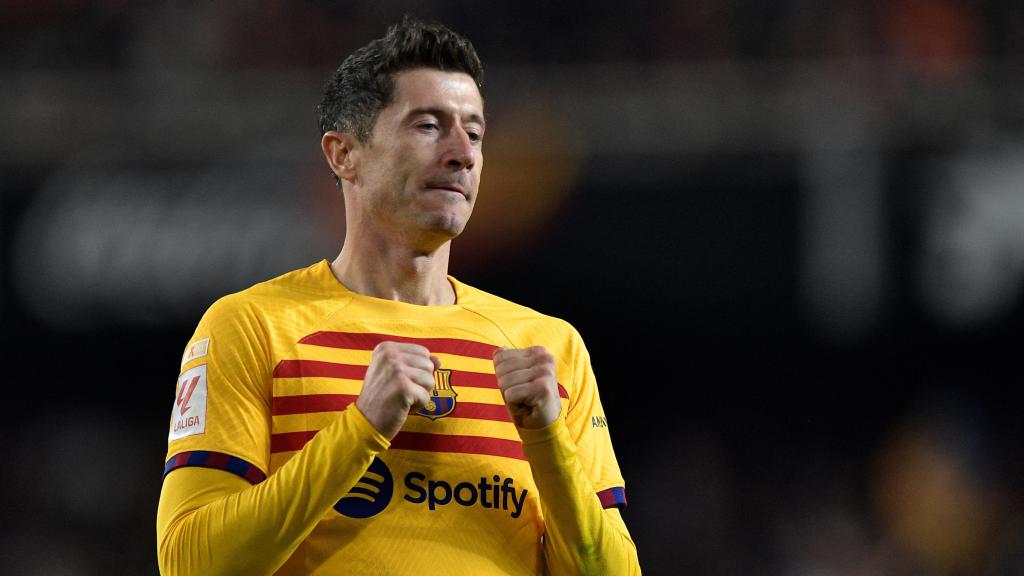 Lewandowski se lamenta tras fallar una ocasión