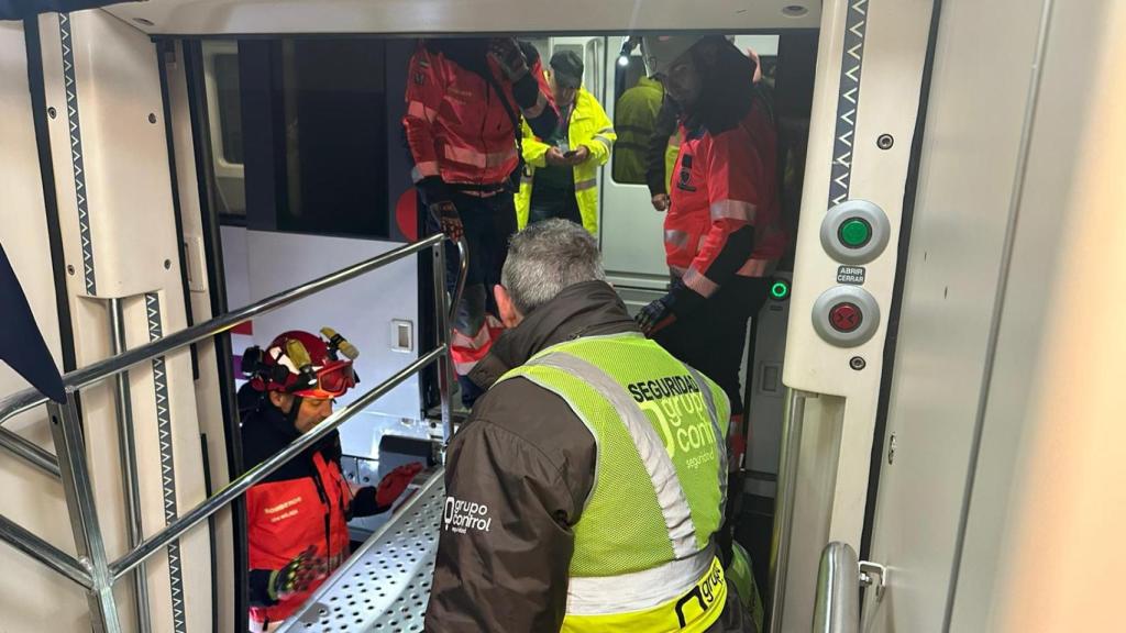 Un momento de la evacuación.