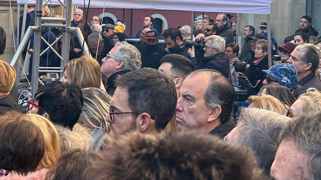 Sergio Sayas y Carlos García Adanero, en la manifestación en Pamplona.