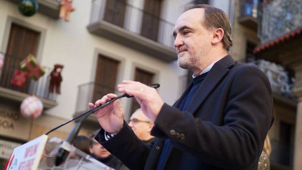 Javier Esparza, presidente de UPN, este domingo, en Pamplona.