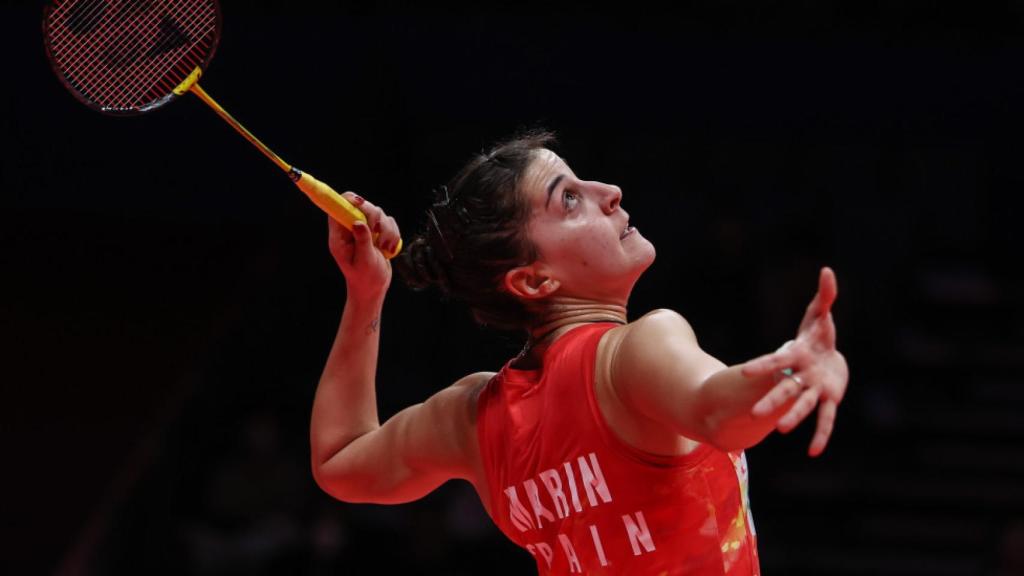Carolina Marín, durante un partido de las BWF Finals.