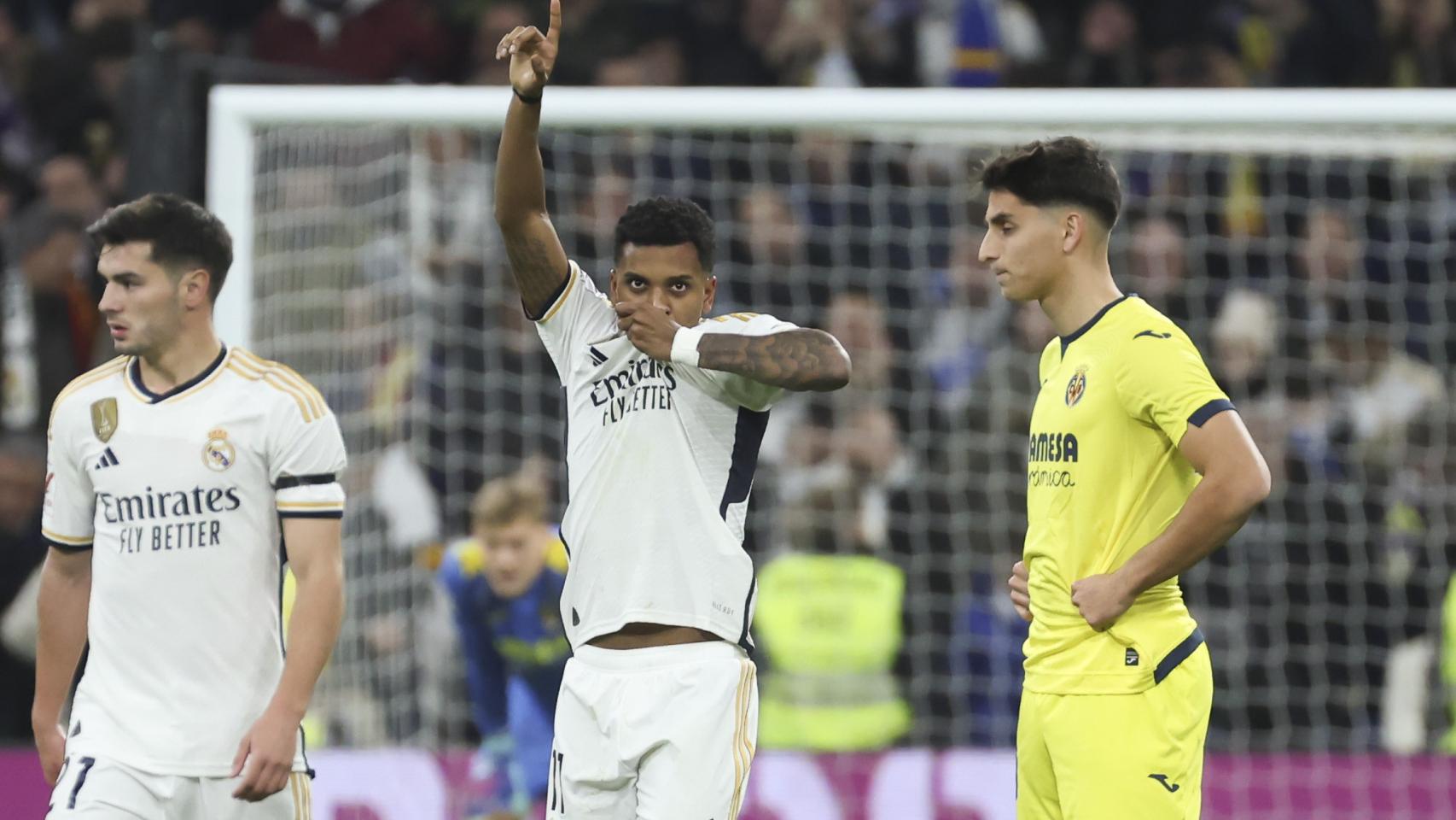 Rodrygo celebra su gol frente al Villarreal.