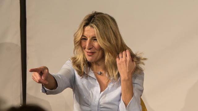 Yolanda Díaz, en un acto de Sumar en Galicia.