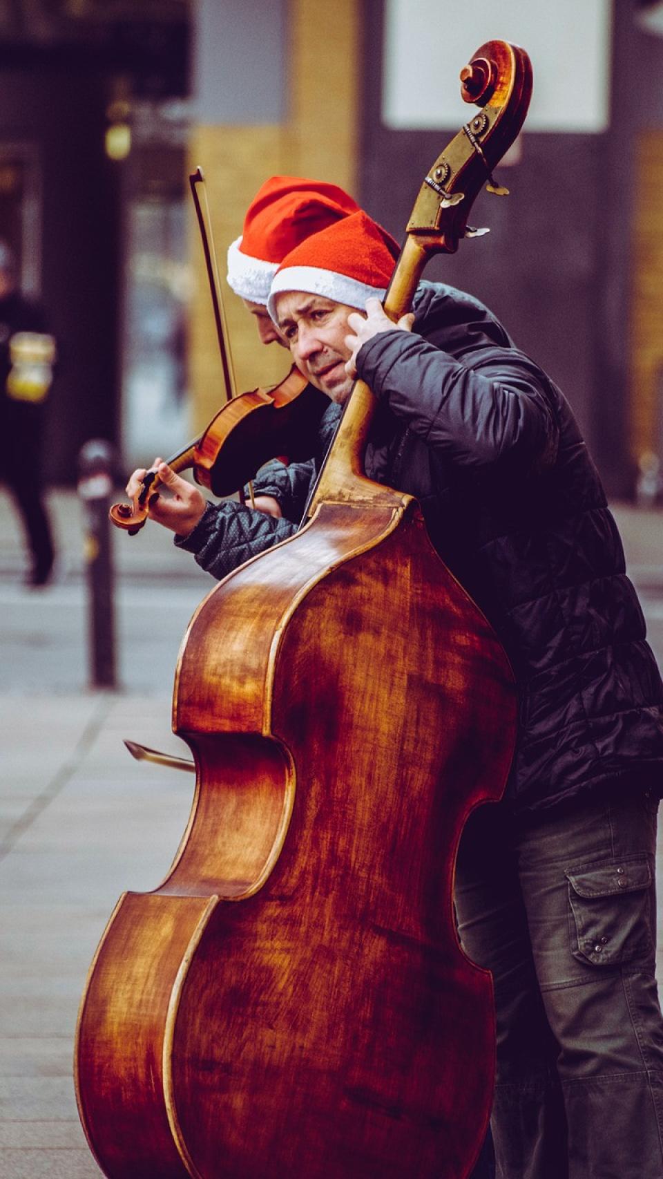 Música callejera en Navidad.