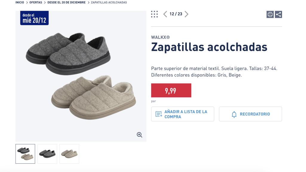 Zapatillas acolchadas.