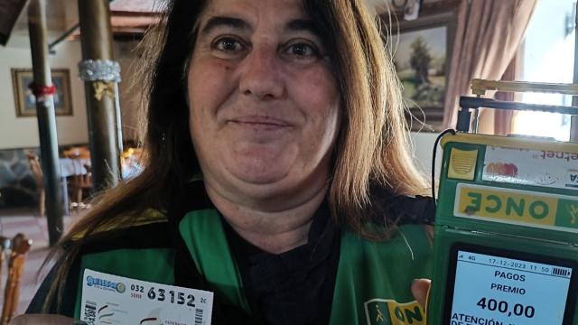 Mercedes Sánchez, vendedora de la ONCE en Elche de la Sierra.