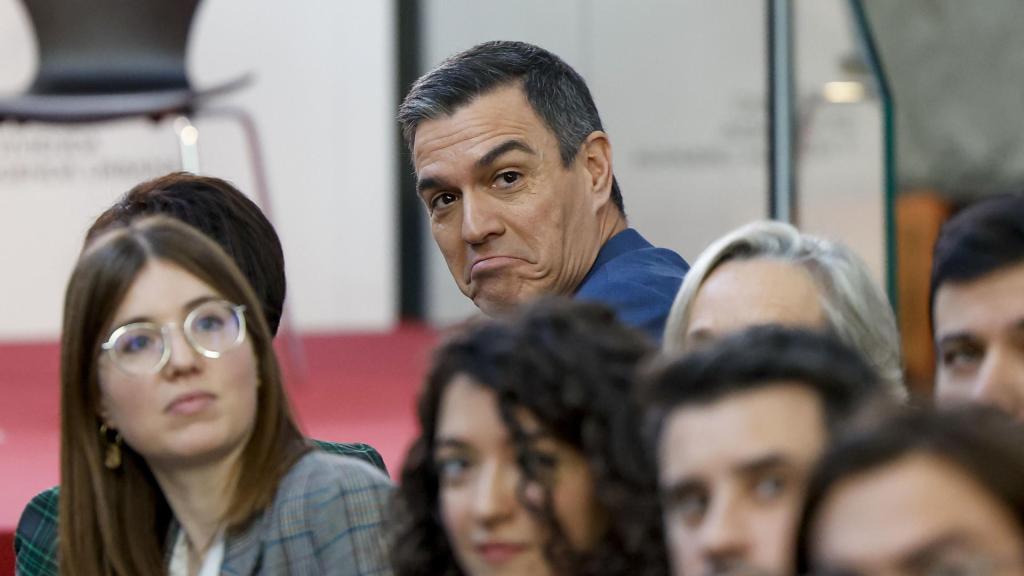 El presidente del Gobierno, Pedro Sánchez, durante el acto de inauguración de la Casa de la Arquitectura, este lunes en Madrid.