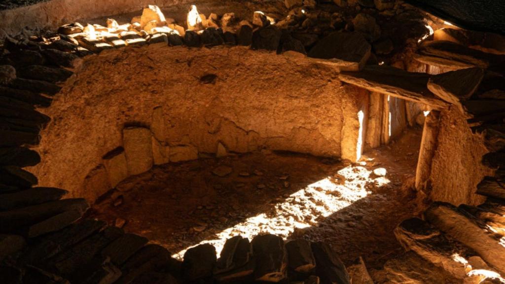 El sepulcro de Huerta Montero en Almendralejo durante el solsticio de invierno.
