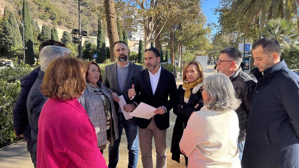 El secretario general del PSOE de Málaga, Daniel Pérez, en un acto en Málaga.