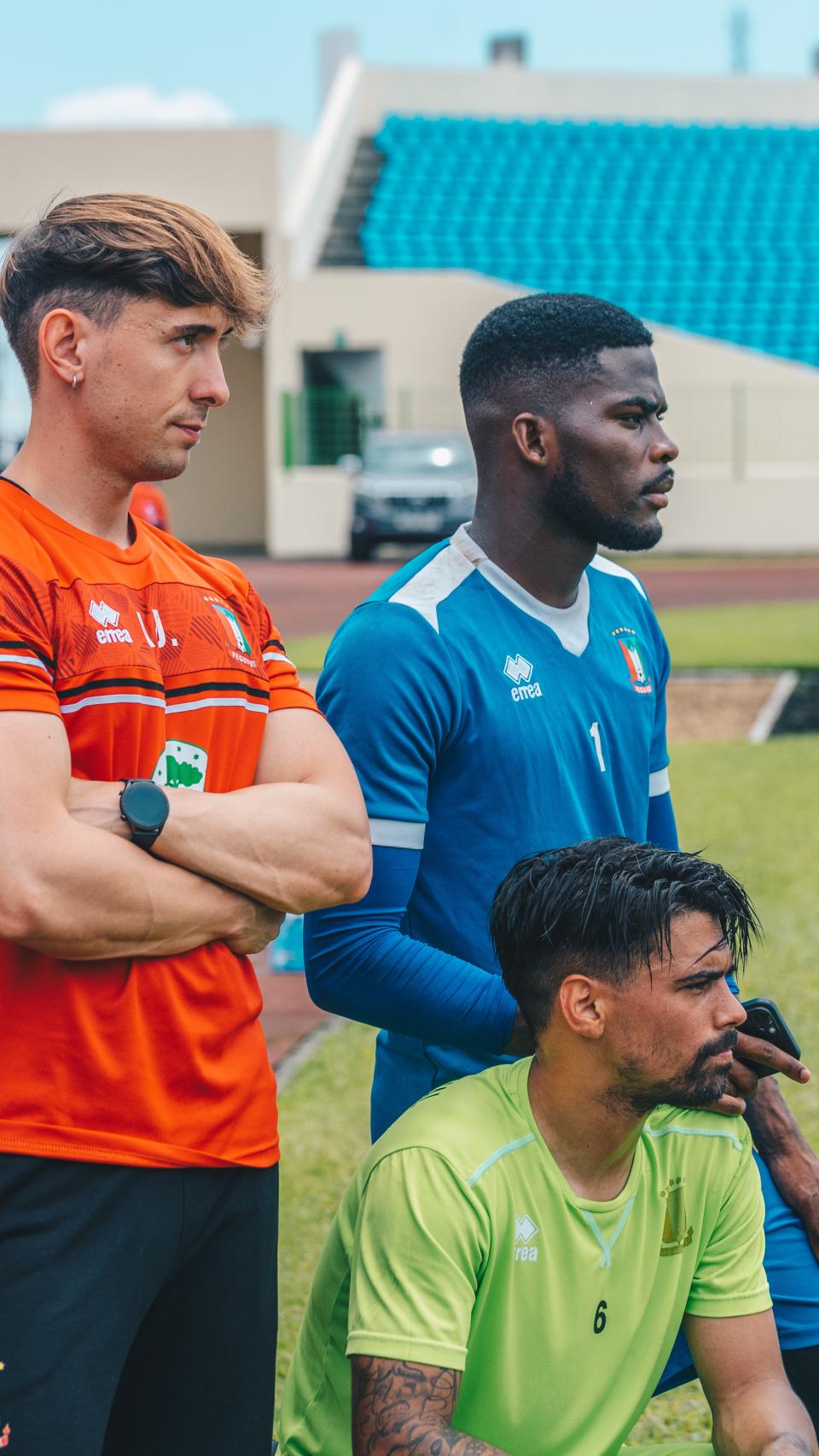 Andrés Domingo junto a Ibán Salvador y Jesús Owono