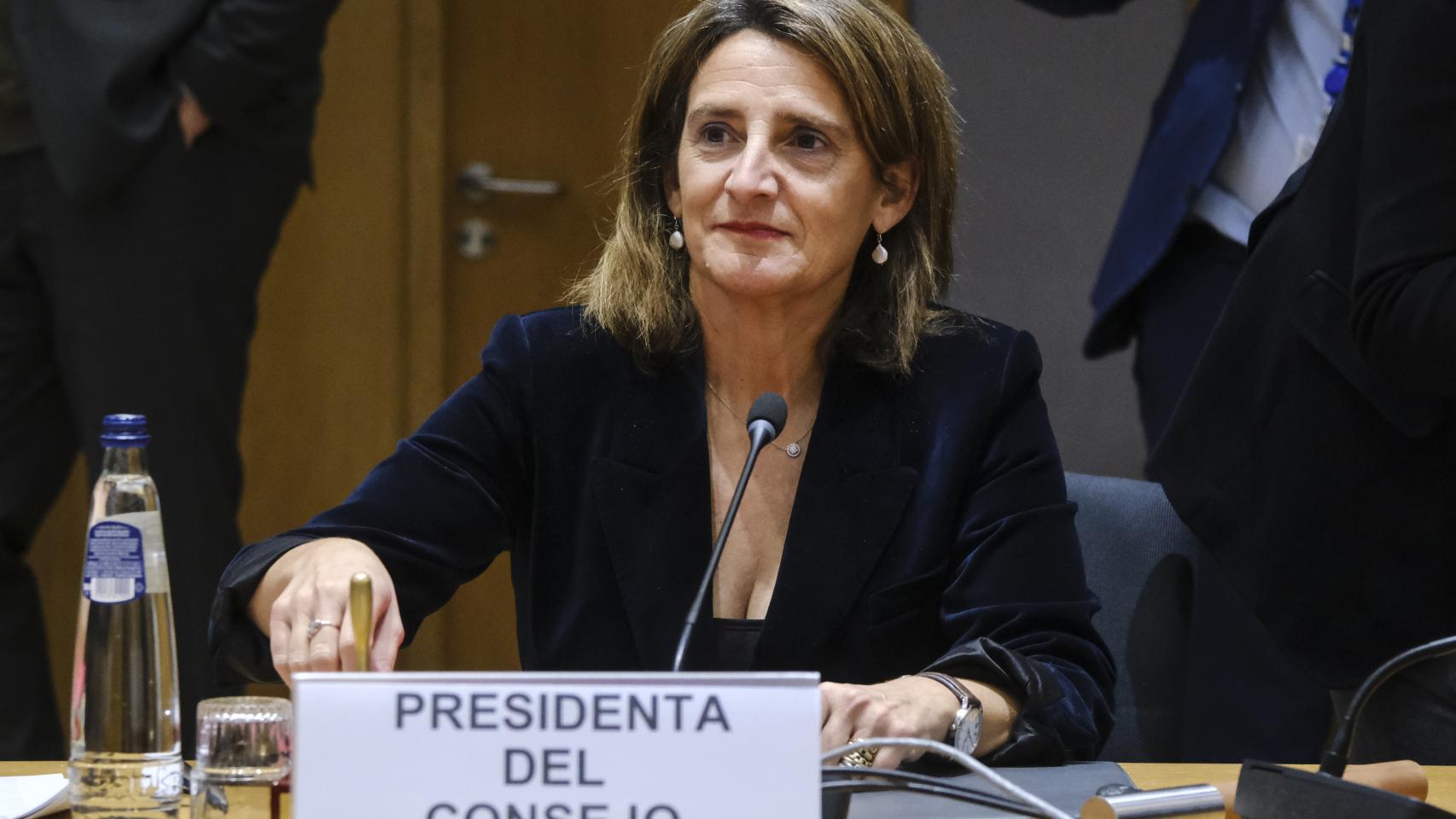 La vicepresidenta tercera, Teresa Ribera, durante el Consejo de Energía de la UE celebrado este martes en Bruselas