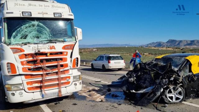 Imagen de un accidente mortal ocurrido en la A-355 de Málaga.