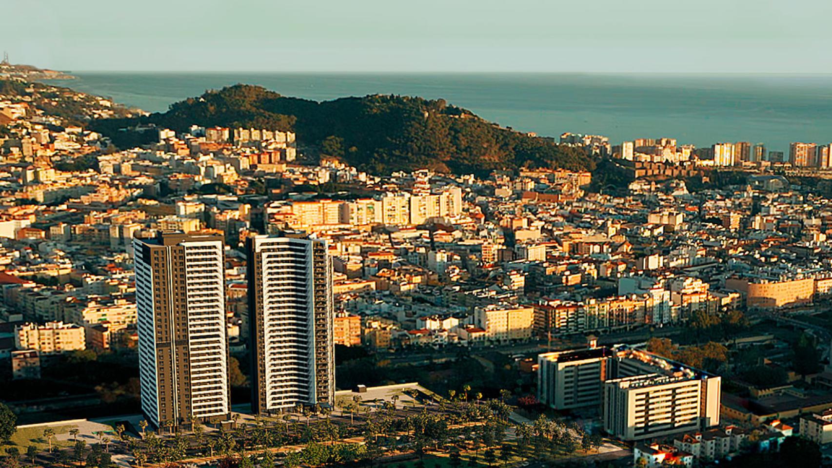 Vista de las Torres de Martiricos, en Málaga.