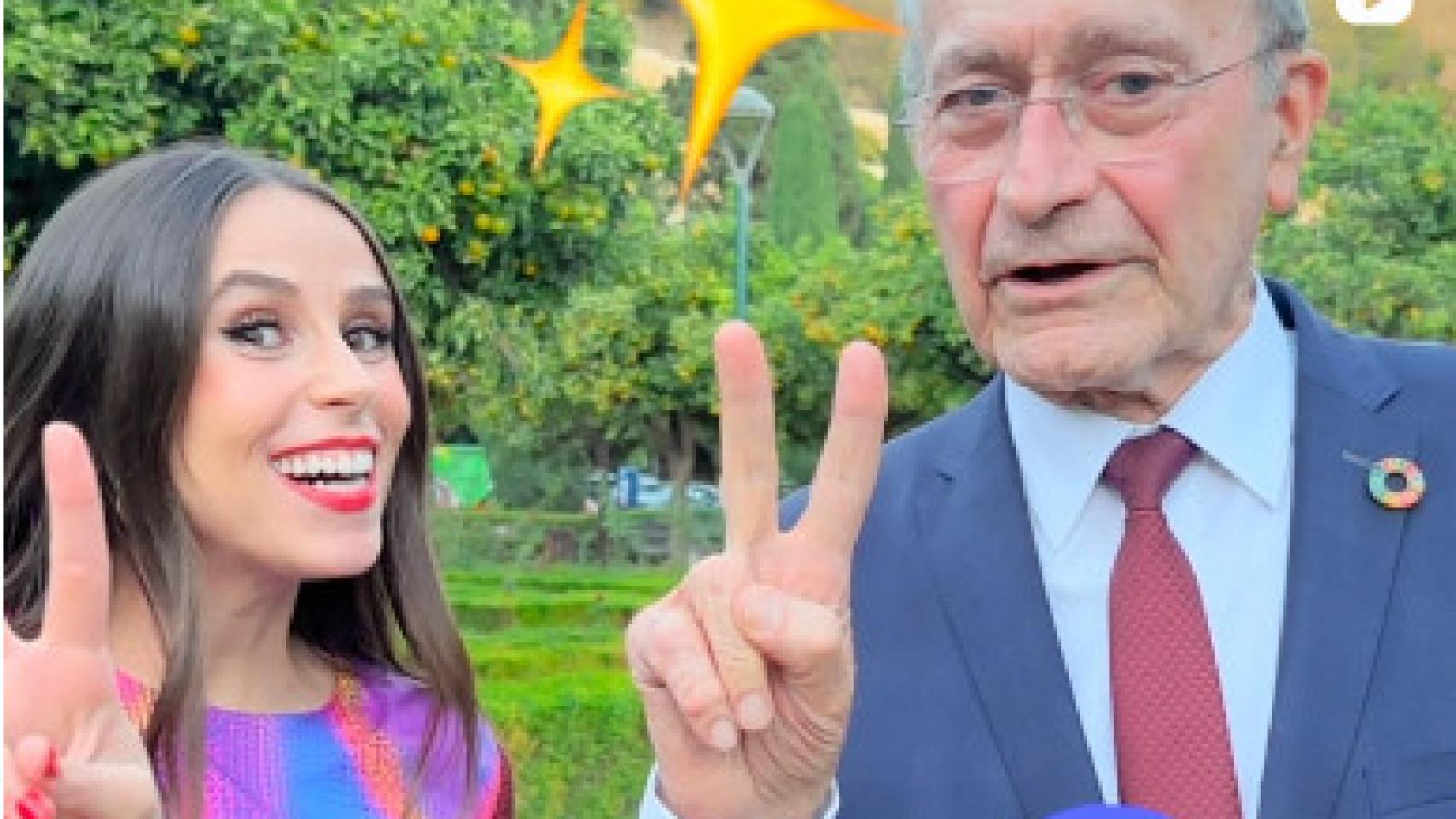 El alcalde de Málaga y la influencer María Speaks English.