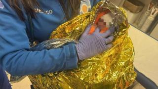 Servicios de emergencias auxilian al bebé abandonado.