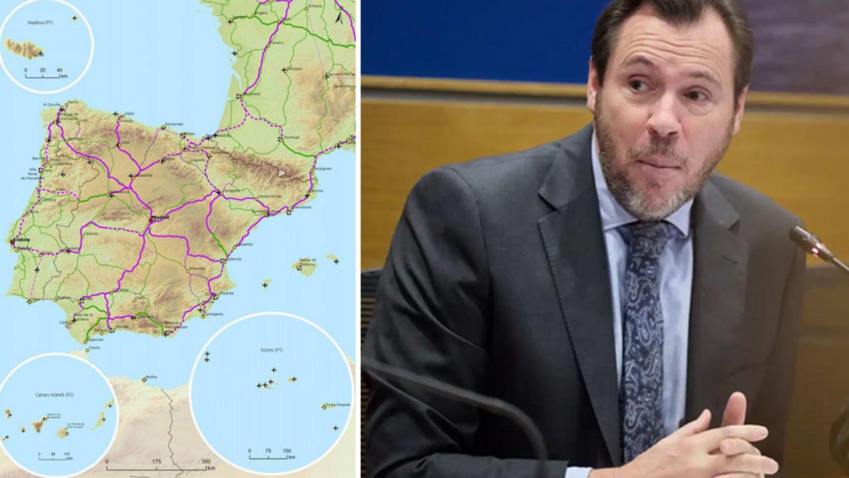 Puente y el mapa en el que aparece la U de Olmedo