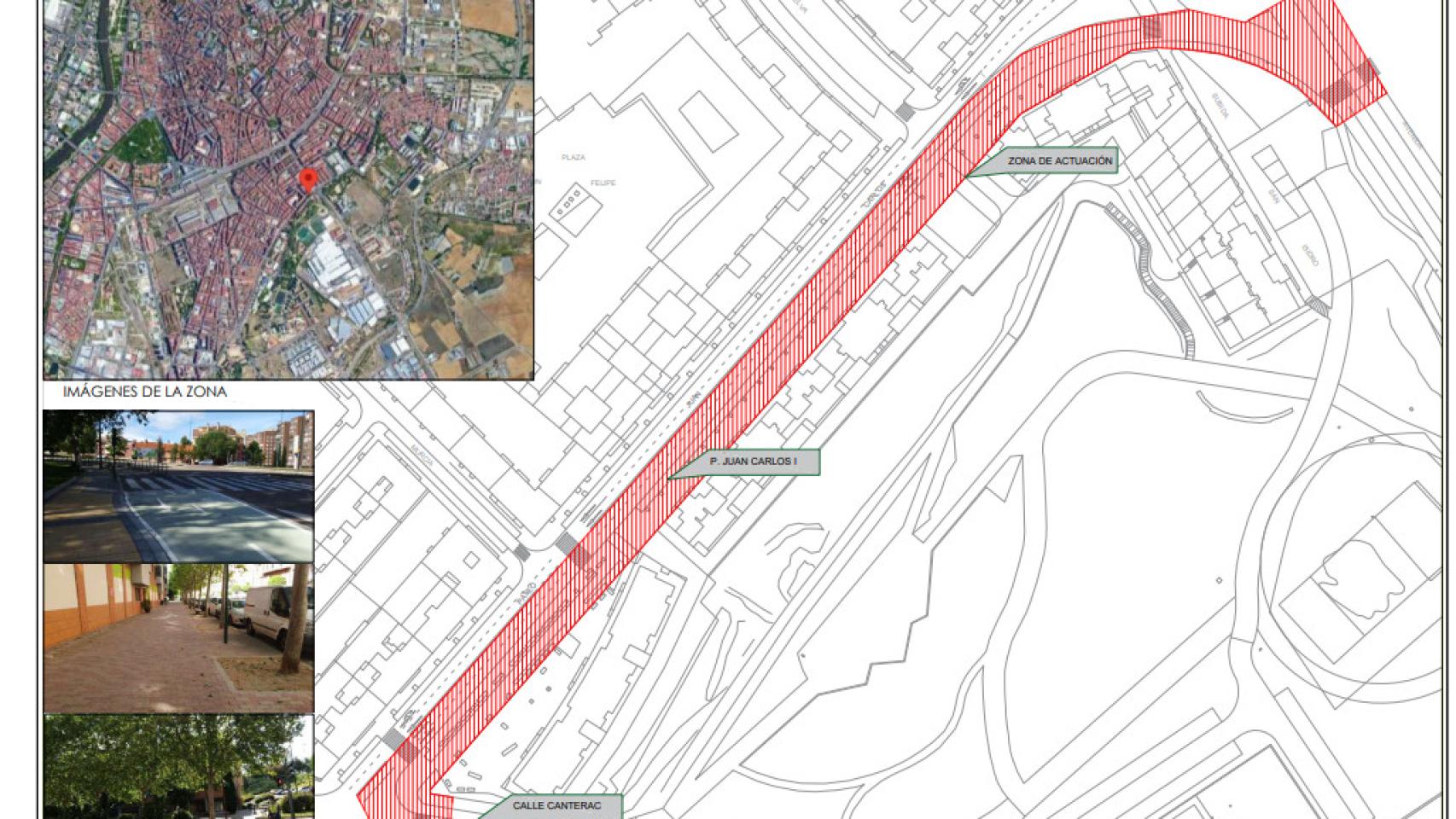 Emplazamiento nuevo tramo de carril bici en Valladolid