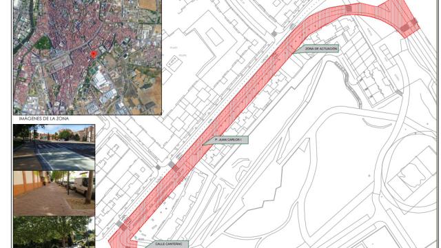 Emplazamiento nuevo tramo de carril bici en Valladolid