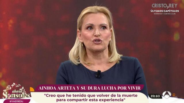 Ainhoa Arteta se rompe con Sonsoles Ónega al recordar cuando estuvo a punto de morir: Me dieron tres horas