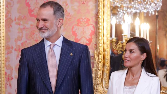 Los Reyes, durante un acto en el Palacio Real.