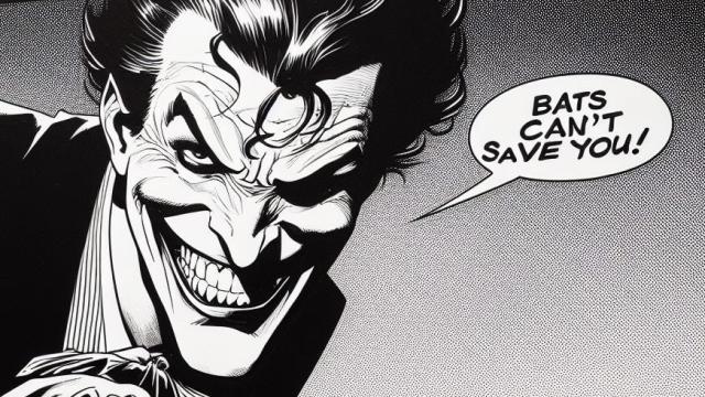 Viñeta de un cómic de Batman creado automáticamente por la herramienta de inteligencia artificial DALL-E 3, por orden del diseñador Ammaar Reshi