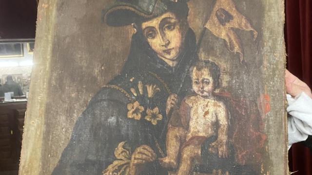 Lienzo encontrado. Foto: Asociación de Amigos por la Historia de Mota del Cuervo.