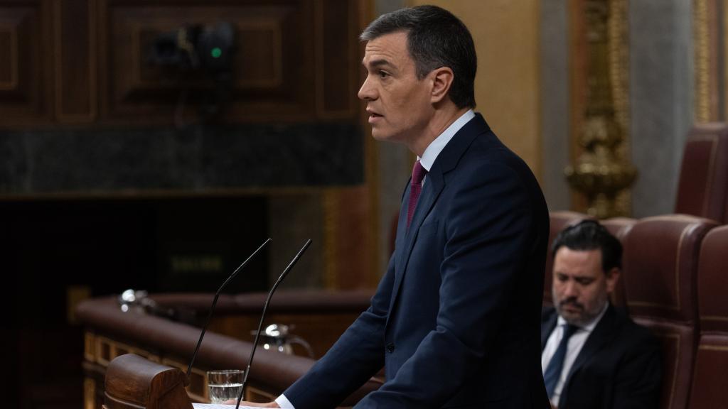 El presidente del Gobierno, Pedro Sánchez, este miércoles en el Congreso.