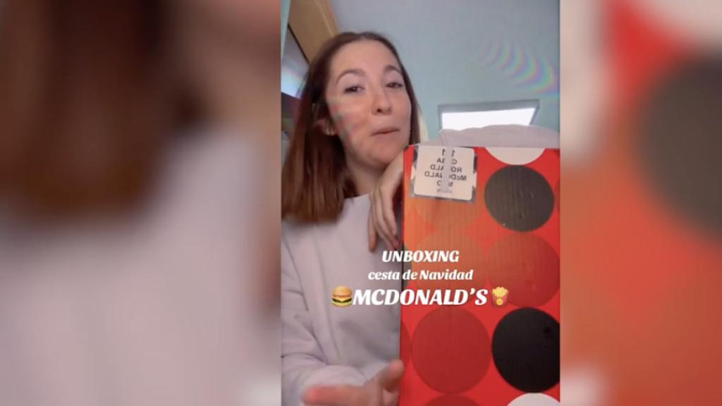 Captura de pantalla de las redes de una empleada de McDonald's.