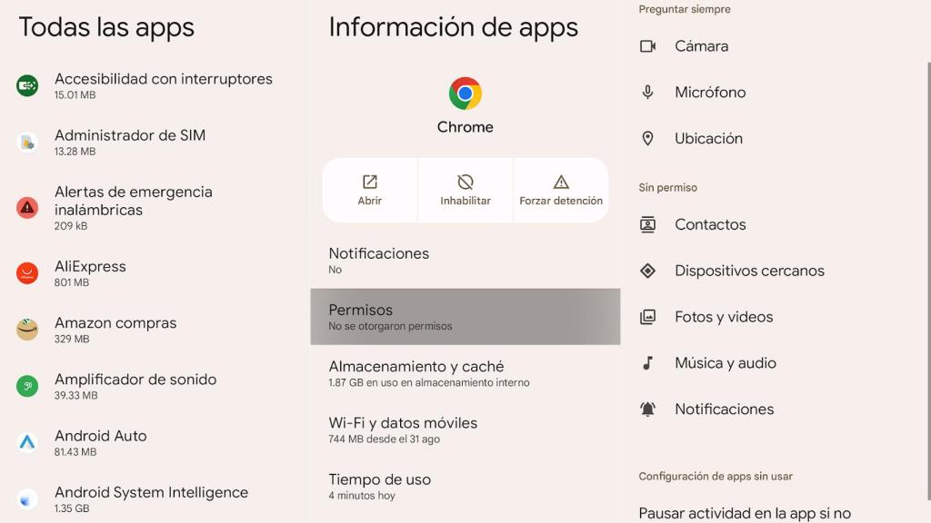Permisos de aplicaciones