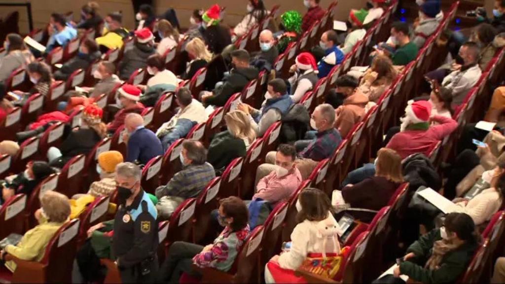 Interior del Teatro Real durante la celebración del sorteo de la Lotería de Navidad.