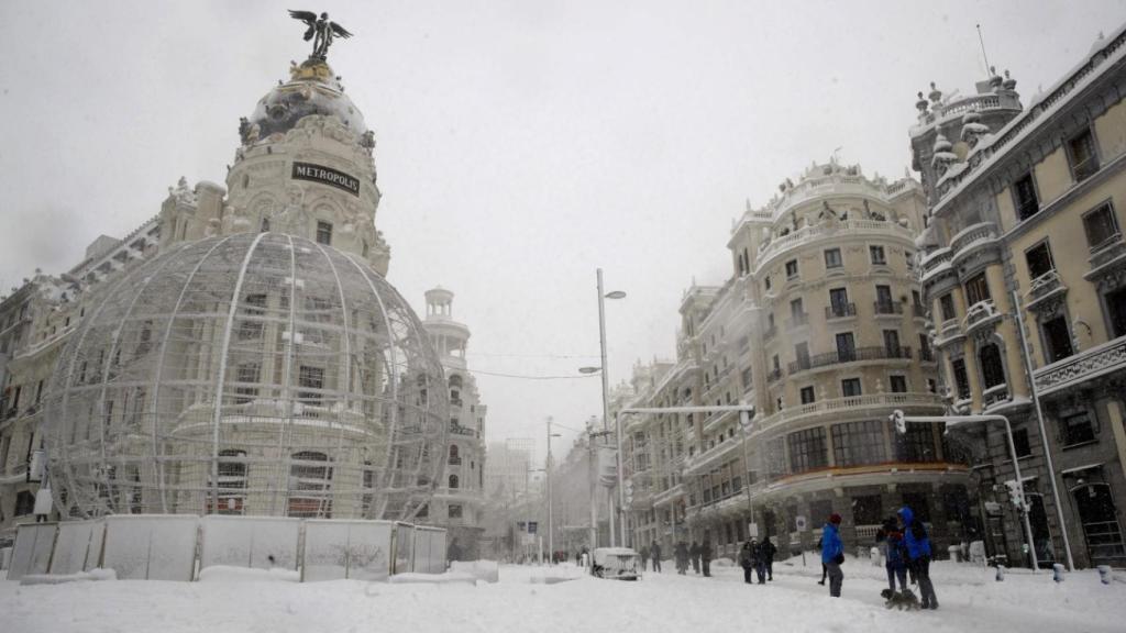 Imagen de las nevadas de Filomena en Madrid en 2021