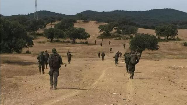 Unidades de la Brigada 'Guzmán el Bueno' X realizando una marcha táctica, en una imagen de archivo.
