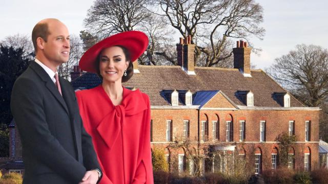 Montaje de Anmer Hall de una imagen de Getty Images y Kate Middleton y Guillermo.