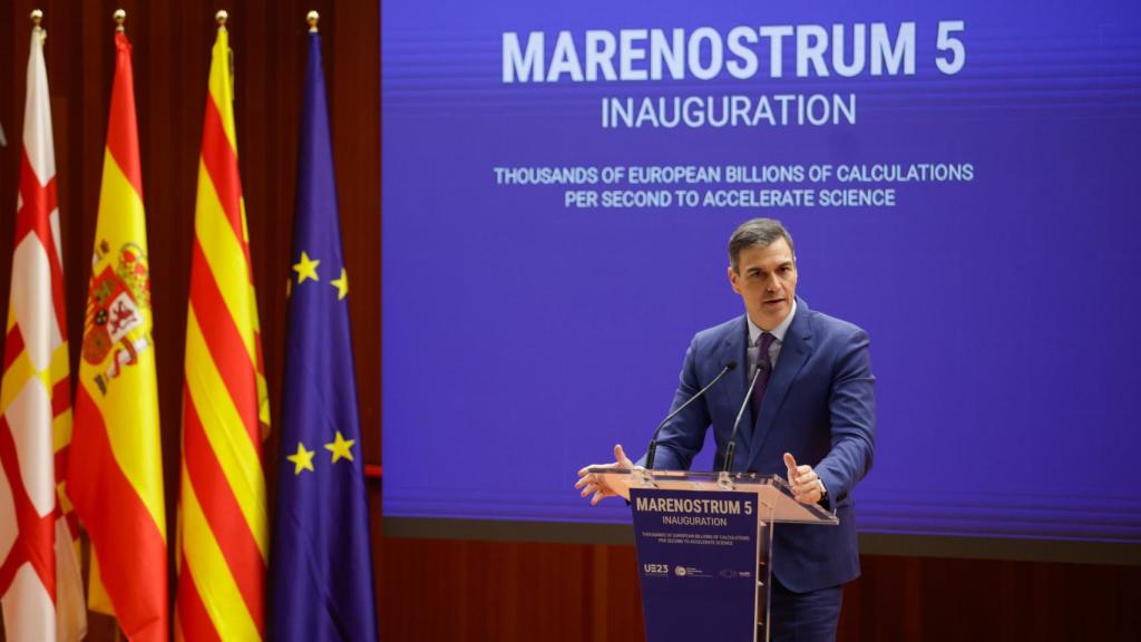 El presidente del Gobierno, Pedro Sánchez, inaugura el superordenador MareNostrum 5, este jueves en Barcelona.