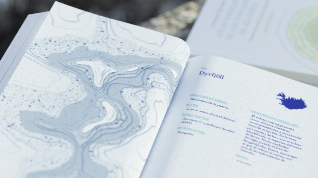Interior del libro  ‘Atlas novelado de los volcanes de Islandia’.