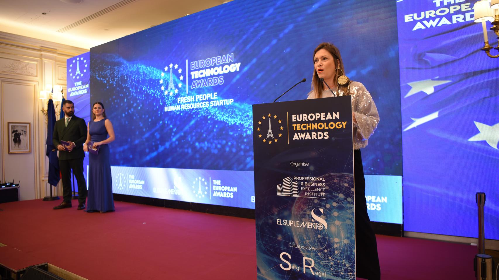 Laura León, Chief Innovation Officer (CIO) y cofundadora de Fresh People, durante la gala de los European Technology Awards en París a principios de diciembre.