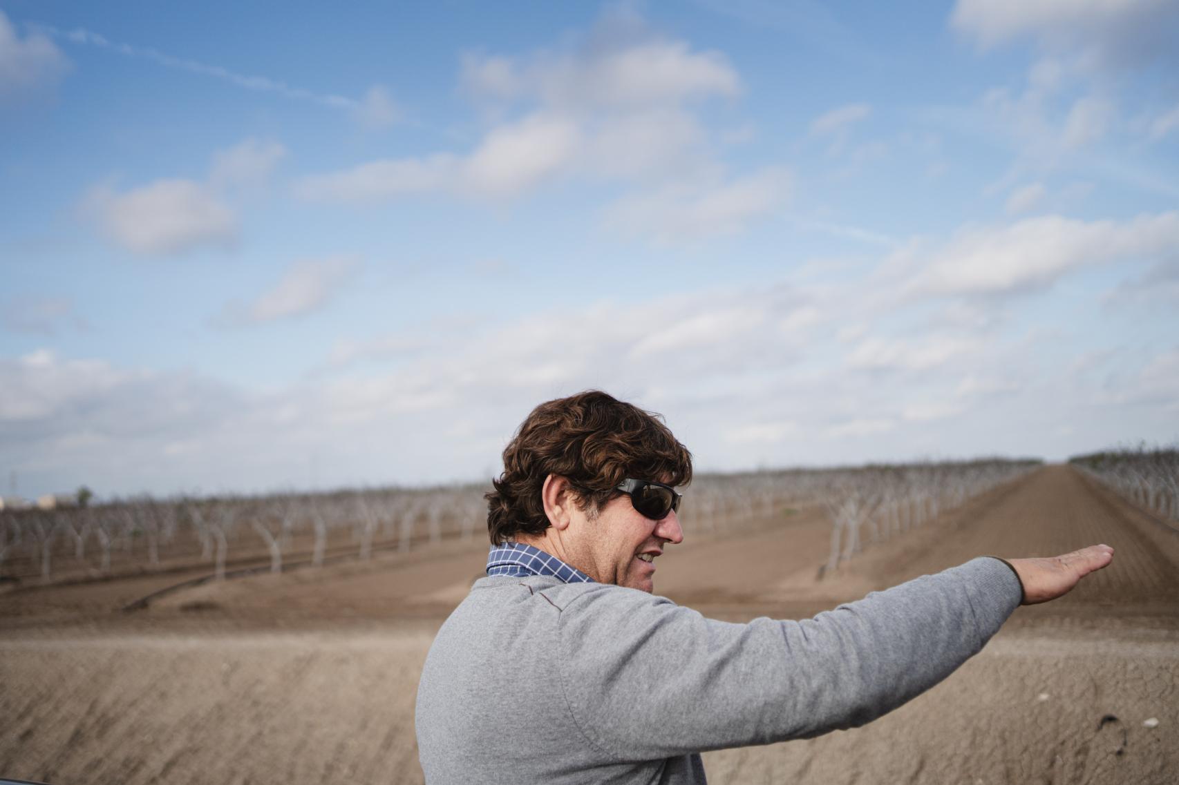 Raúl Sánchez en su plantación de higos.