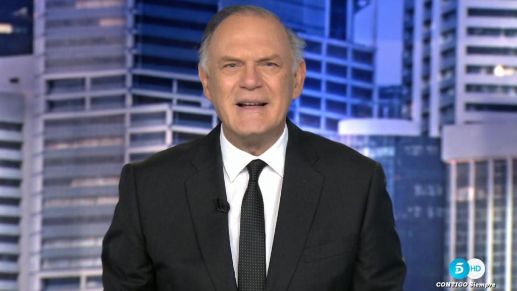 Pedro Piqueras, en la despedida de su último 'Informativos Telecinco'.