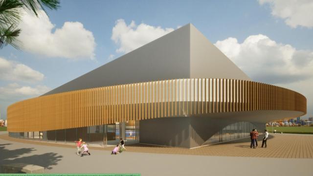 Recreación virtual del pabellón Tómbola Arena, presentado este jueves en Alicante.