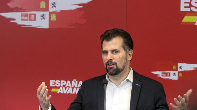 El secretario general del PSCyL, Luis Tudanca, durante su intervención