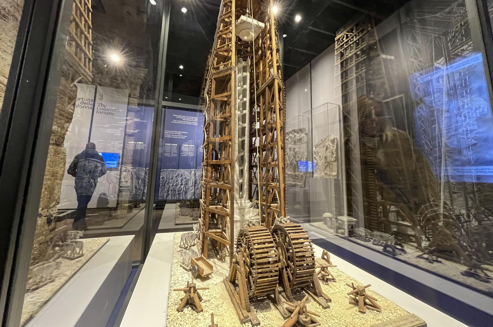 Maqueta de cómo fue la construcción de la Columna de Trajano.