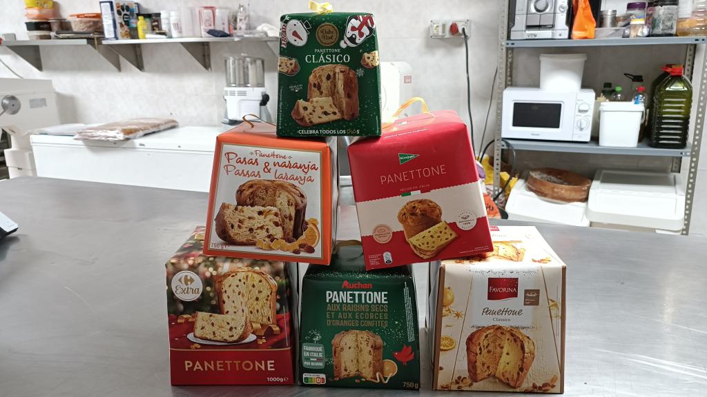 Los 'panettones' de los seis supermercados.
