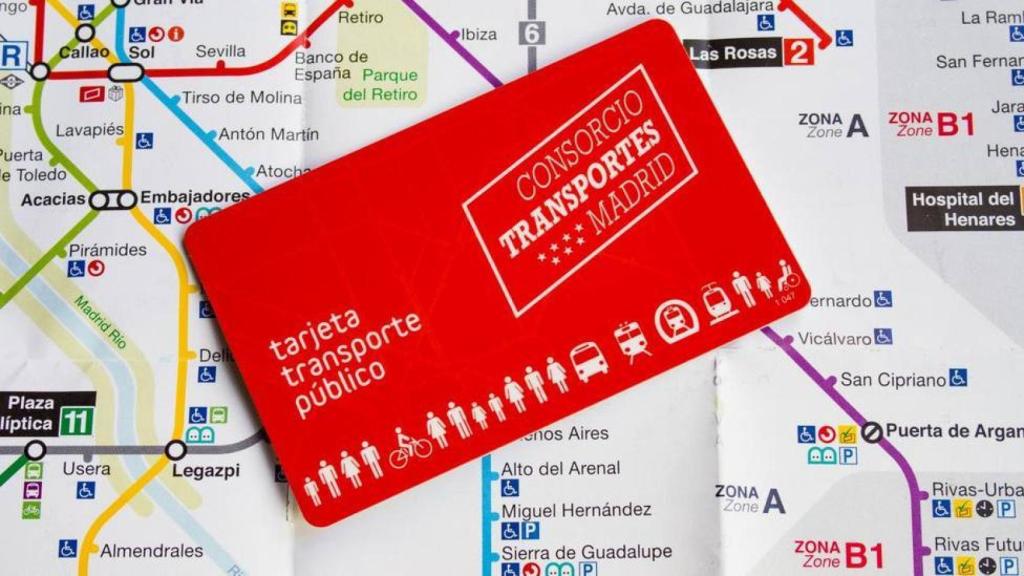 Abono de transporte de Madrid.