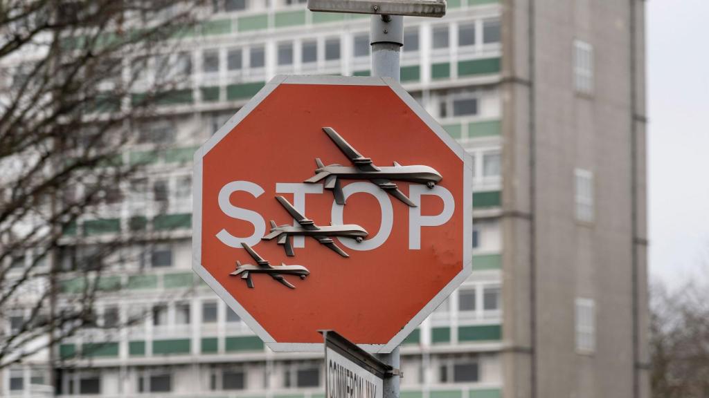 Una imagen de la obra de Banksy. Foto: www.banksy.co.uk