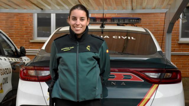 Noelia Martín, en el aparcamiento de la Comandancia de Zamora