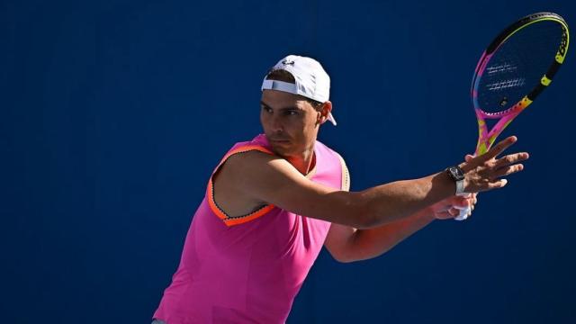 Rafa Nadal, durante un entrenamiento en la Rafa Nadal Academy.