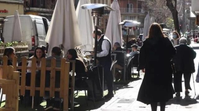 Terrazas 'covid' en Madrid durante la pandemia.