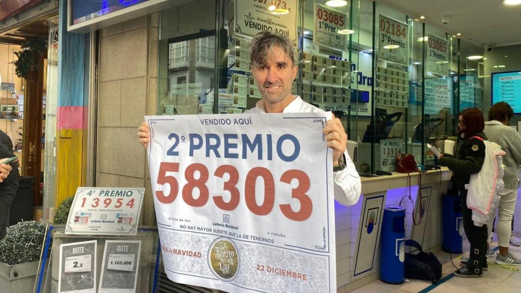 Pablo Seivane, administrador de El Filón de Oro, tras repartir más de 160 millones en la Lotería de Navidad 2023.