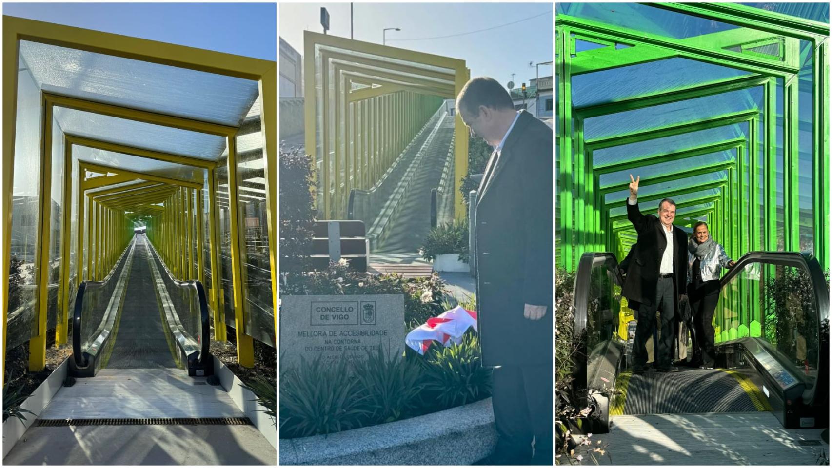 Inauguración de la rampa mecánica de Teis.