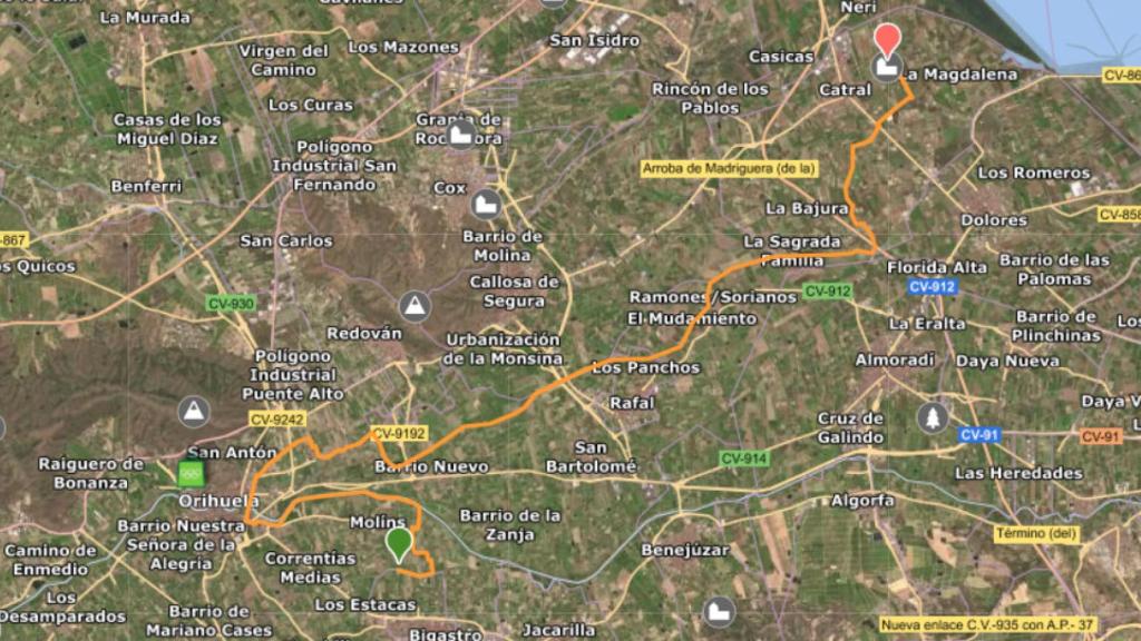 Mapa del recorrido.